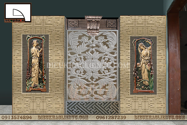 Tranh phù điêu cô gái đá nhân tạo cao cấp, siêu bền trang trí nội thất spa với màu sắc rực rỡ